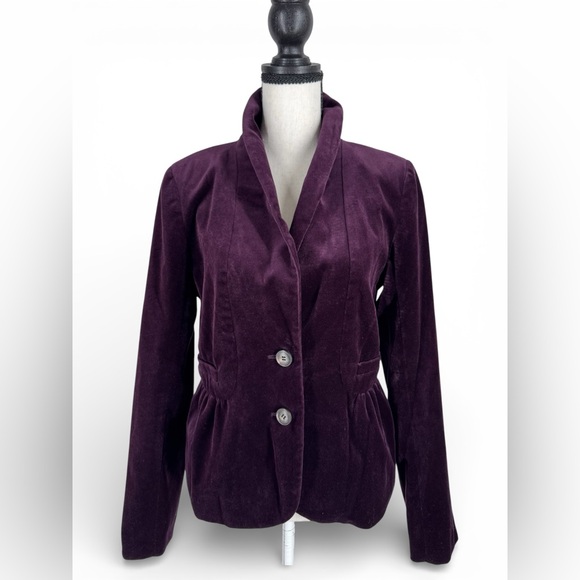 J. Crew Purple Eden Velvet Blazer Y2K - Picture 6 of 10
